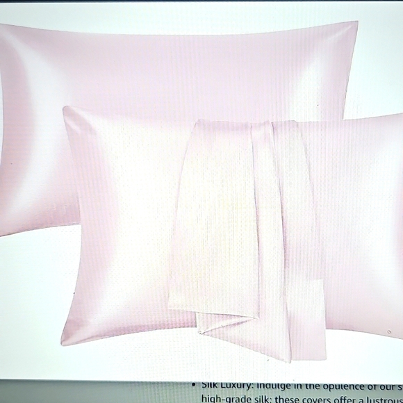 NWT Silk Satin Pink Pillow Cases Standard Size Set of 2 20x30 - Picture 2 of 9